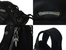 Load image into Gallery viewer, 新品未使用 CHROME HEARTS クロムハーツ JJ DEAN MINI JJディーン ミニ ハンドバッグ ライダース ブラック レザー シルバ−925 中古 4c076709