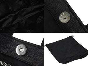 新品未使用 CHROME HEARTS クロムハーツ JJ DEAN MINI JJディーン ミニ ハンドバッグ ライダース ブラック レザー シルバ−925 中古 4c076709