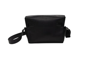 HERMES エルメス ショルダーバッグ ケリーメッセンジャーバッグ エバーグレイン ブラック シルバー金具 W刻印 美品 中古 4b007805