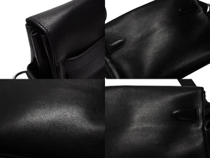 HERMES エルメス ショルダーバッグ ケリーメッセンジャーバッグ エバーグレイン ブラック シルバー金具 W刻印 美品 中古 4b007805