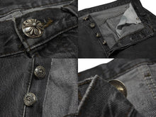 Load image into Gallery viewer, 新品同様 CHROME HEARTS クロムハーツ LEVI&#39;S 501 デニムパンツ クロスボールボタン ブラック サイズ34 中古 4b008053