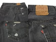 Load image into Gallery viewer, 新品同様 CHROME HEARTS クロムハーツ LEVI&#39;S 501 デニムパンツ クロスボールボタン ブラック サイズ34 中古 4b008053