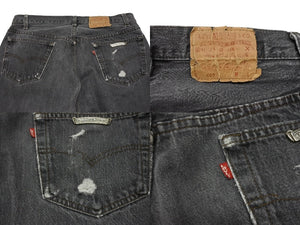 新品同様 CHROME HEARTS クロムハーツ LEVI'S 501 デニムパンツ クロスボールボタン ブラック サイズ34 中古 4b008053