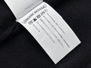 新品同様 CHROME HEARTS クロムハーツ クロスパッチ ニットキャップ ビーニー カシミヤ レザー ブルー ブラック ONE SIZE 中古 4b008315