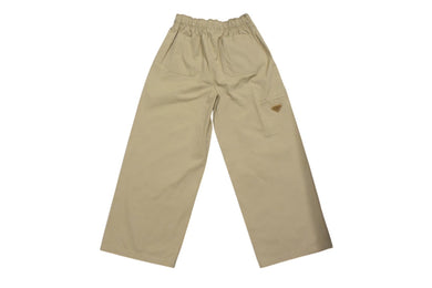 極美品 PRADA プラダ パンツ ストレートカット ロゴプレート P289H S000 1BMS ベージュ コットン サイズ36 中古 4b000947 