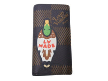 Load image into Gallery viewer, 極美品 LOUIS VUITTON × NIGO ルイヴィトン ニゴ ダミエ ジャイアント ポルトフォイユ ブラザ 長財布 N60393 ブラウン ウォレット 中古 4c073092