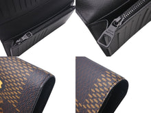 Load image into Gallery viewer, 極美品 LOUIS VUITTON × NIGO ルイヴィトン ニゴ ダミエ ジャイアント ポルトフォイユ ブラザ 長財布 N60393 ブラウン ウォレット 中古 4c073092