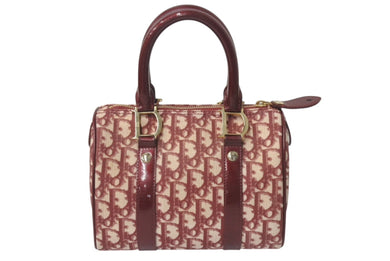 Christian Dior クリスチャンディオール トロッター ミニハンドバッグ PZ0052 レッド ロゴ 鞄 ゴールド 美品 中古 4c075976
