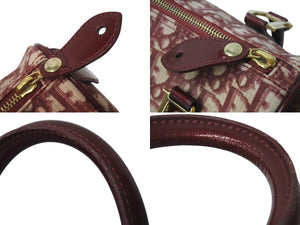 Christian Dior クリスチャンディオール トロッター ミニハンドバッグ PZ0052 レッド ロゴ 鞄 ゴールド 美品 中古 4c075976