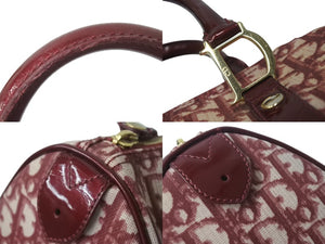 Christian Dior クリスチャンディオール トロッター ミニハンドバッグ PZ0052 レッド ロゴ 鞄 ゴールド 美品 中古 4c075976