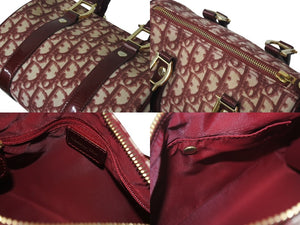 Christian Dior クリスチャンディオール トロッター ミニハンドバッグ PZ0052 レッド ロゴ 鞄 ゴールド 美品 中古 4c075976