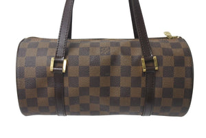 LOUIS VUITTON ルイヴィトン パピヨンPM 26 ハンドバック ダミエ N51304 筒型 ドラム型 エベヌ ブラウン 美品 中古 4c076008