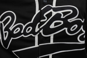 極美品 BadBoy Entertainment バッドボーイエンターテイメント ベースボールシャツ 20周年記念 Biggieモデル ポリエステル ブラック サイズXXXL 中古 4b004855