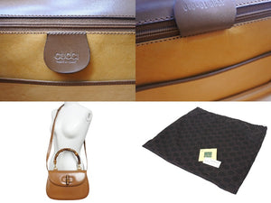 GUCCI グッチ バンブー 2WAYバッグ 000・01・0633 レザー ブラウン イタリア製 ゴールド金具 美品 中古 4b002672