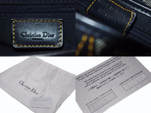 極美品 Christian Dior クリスチャンディオール サドルバッグ ワンショルダーバッグ トロッター ネイビー ガリアーノ期 中古 4b005672