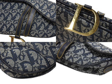 Load image into Gallery viewer, 極美品 Christian Dior クリスチャンディオール サドルバッグ ワンショルダーバッグ トロッター ネイビー ガリアーノ期 中古 4b005672