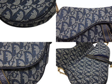 Load image into Gallery viewer, 極美品 Christian Dior クリスチャンディオール サドルバッグ ワンショルダーバッグ トロッター ネイビー ガリアーノ期 中古 4b005672
