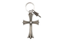 Load image into Gallery viewer, CHROME HEARTS クロムハーツ ラージCHクロス キーリング Wダガー 重量約51.2g STERLING刻印 スターリングシルバー 美品 中古 4b007669
