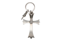 Load image into Gallery viewer, CHROME HEARTS クロムハーツ ラージCHクロス キーリング Wダガー 重量約51.2g STERLING刻印 スターリングシルバー 美品 中古 4b007669