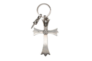 CHROME HEARTS クロムハーツ ラージCHクロス キーリング Wダガー 重量約51.2g STERLING刻印 スターリングシルバー 美品 中古 4b007669