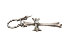 Load image into Gallery viewer, CHROME HEARTS クロムハーツ ラージCHクロス キーリング Wダガー 重量約51.2g STERLING刻印 スターリングシルバー 美品 中古 4b007669