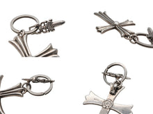 Load image into Gallery viewer, CHROME HEARTS クロムハーツ ラージCHクロス キーリング Wダガー 重量約51.2g STERLING刻印 スターリングシルバー 美品 中古 4b007669