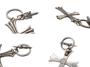CHROME HEARTS クロムハーツ ラージCHクロス キーリング Wダガー 重量約51.2g STERLING刻印 スターリングシルバー 美品 中古 4b007669