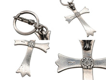 Load image into Gallery viewer, CHROME HEARTS クロムハーツ ラージCHクロス キーリング Wダガー 重量約51.2g STERLING刻印 スターリングシルバー 美品 中古 4b007669