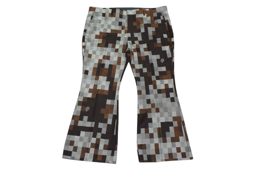 新品未使用 LOUIS VUITTON ルイヴィトン テーラードフレアパンツ RM242M MGI HRP61E ブラウン グレー ウール シルク サイズ60 中古 4c076445