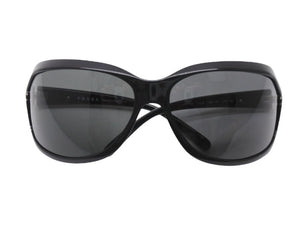 極美品 PRADA プラダ カーブ サングラス アイウェア SPR14G プラスチック 72◻︎16 110 ブラック シルバー金具 中古 4b006187