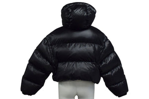 極美品 PRADA プラダ クロップド コンバーチブル ダウンジャケット 291973_11A9_F0002_S_212 定価357,500 ブラック サイズ36 中古 4c076475 