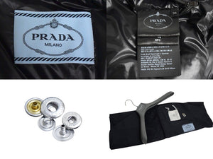 極美品 PRADA プラダ クロップド コンバーチブル ダウンジャケット 291973_11A9_F0002_S_212 定価357,500 ブラック サイズ36 中古 4c076475 