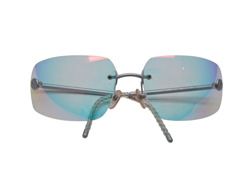 CHANEL シャネル リムレス サングラス アイウェア 4035 c.167/6M サイズ63□16 120 ココマーク シルバー 偏光レンズ 美品 中古 4b006282