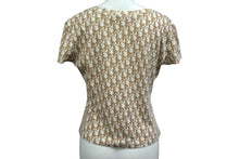 画像をギャラリービューアに読み込む, CHRISTIAN DIOR クリスチャンディオール John Galliano Era ジョンガリアーノ期 Vネック Tシャツ トロッター柄 刺繍 5E16155951 美品 中古 4c076550 