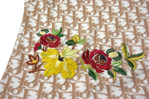 CHRISTIAN DIOR クリスチャンディオール John Galliano Era ジョンガリアーノ期 Vネック Tシャツ トロッター柄 刺繍 5E16155951 美品 中古 4c076550 