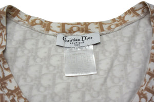 CHRISTIAN DIOR クリスチャンディオール John Galliano Era ジョンガリアーノ期 Vネック Tシャツ トロッター柄 刺繍 5E16155951 美品 中古 4c076550 