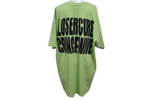 極美品 PLEASURES x PIZZASLIME プレジャーズ ピザスライム 半袖Ｔシャツ グリーン コットン サイズXL 中古 4c076144