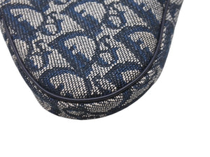 極美品 Christian Dior クリスチャンディオール サドルコインケース 小銭入れ TR 0032 ネイビー トロッター柄 ガリアーノ期 中古 4b006281