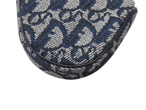 極美品 Christian Dior クリスチャンディオール サドルコインケース 小銭入れ TR 0032 ネイビー トロッター柄 ガリアーノ期 中古 4b006281