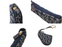 Load image into Gallery viewer, 極美品 Christian Dior クリスチャンディオール サドルコインケース 小銭入れ TR 0032 ネイビー トロッター柄 ガリアーノ期 中古 4b006281
