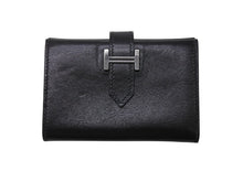 Load image into Gallery viewer, HERMES エルメス べアンミニ カードケース 名刺入れ ボックスカーフ ブラック シルバー金具 ◻︎G刻印 良品 中古 4b006204