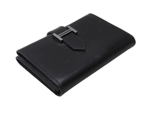 HERMES エルメス べアンミニ カードケース 名刺入れ ボックスカーフ ブラック シルバー金具 ◻︎G刻印 良品 中古 4b006204