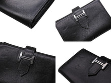 Load image into Gallery viewer, HERMES エルメス べアンミニ カードケース 名刺入れ ボックスカーフ ブラック シルバー金具 ◻︎G刻印 良品 中古 4b006204