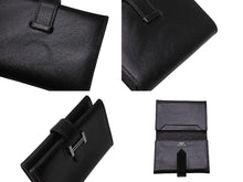 Load image into Gallery viewer, HERMES エルメス べアンミニ カードケース 名刺入れ ボックスカーフ ブラック シルバー金具 ◻︎G刻印 良品 中古 4b006204