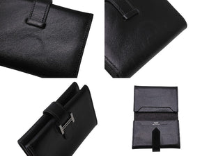 HERMES エルメス べアンミニ カードケース 名刺入れ ボックスカーフ ブラック シルバー金具 ◻︎G刻印 良品 中古 4b006204