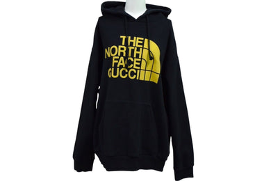 GUCCI グッチ x THE NORTHFACE ザノースフェイス コラボ ロゴパーカー ブラック イエロー コットン サイズXL 651724 美品 中古 4c074679