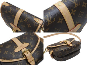 極美品 LOUIS VUITTON ルイヴィトン ソミュール BB ショルダーバッグ M46740 モノグラム PVC レザー ゴールド金具 中古 4b006591
