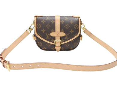 極美品 LOUIS VUITTON ルイヴィトン ソミュール BB ショルダーバッグ M46740 モノグラム PVC レザー ゴールド金具 中古 4b006591