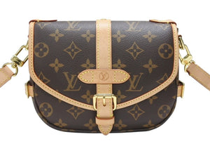 極美品 LOUIS VUITTON ルイヴィトン ソミュール BB ショルダーバッグ M46740 モノグラム PVC レザー ゴールド金具 中古 4b006591