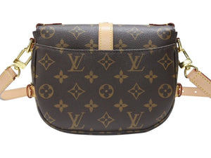 極美品 LOUIS VUITTON ルイヴィトン ソミュール BB ショルダーバッグ M46740 モノグラム PVC レザー ゴールド金具 中古 4b006591